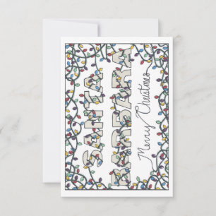 Santa Barbara Weihnachtsbeleuchtung Dankeskarte