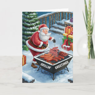 Santa Barbecue Weihnachtskarte Feiertagskarte
