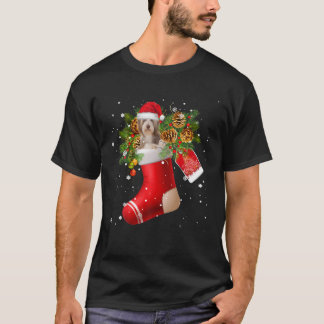 Santa Barta Collie in Christmas Sock Pajama T-Shirt