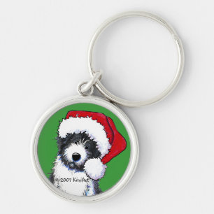 Santa Bartded Collie Geschenke Schlüsselanhänger