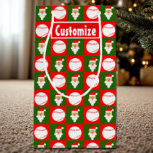 Santa Baseball Player Individuelle Name / Text Wei