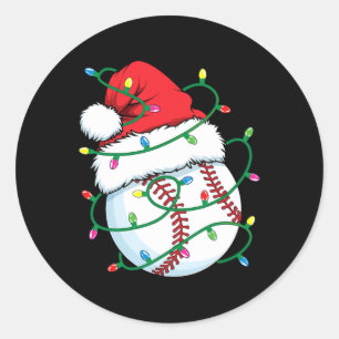 Santa Baseball Sportball Männer Weihnachten Weihna Runder Aufkleber