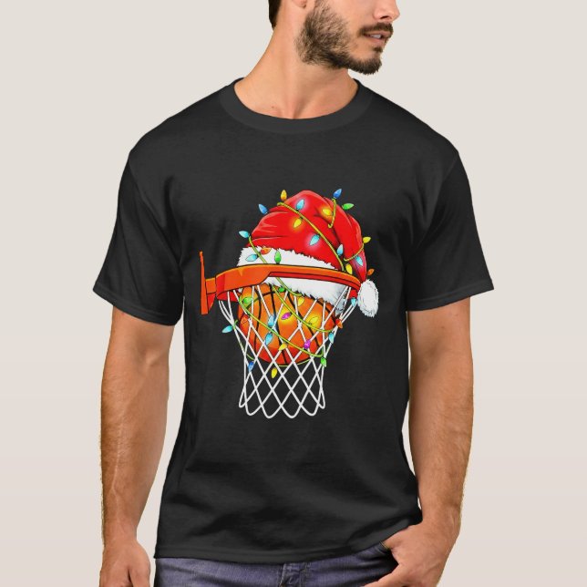 Santa Basketball Dunk Christmas Srts For Boys Girl T-Shirt (Vorderseite)