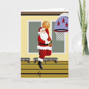 Santa Basketball Feiertagskarte