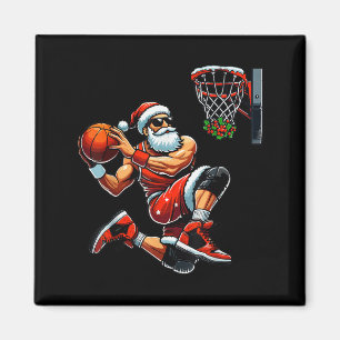Santa Basketball Player Dunkelheit Weihnachtsbas W Magnet
