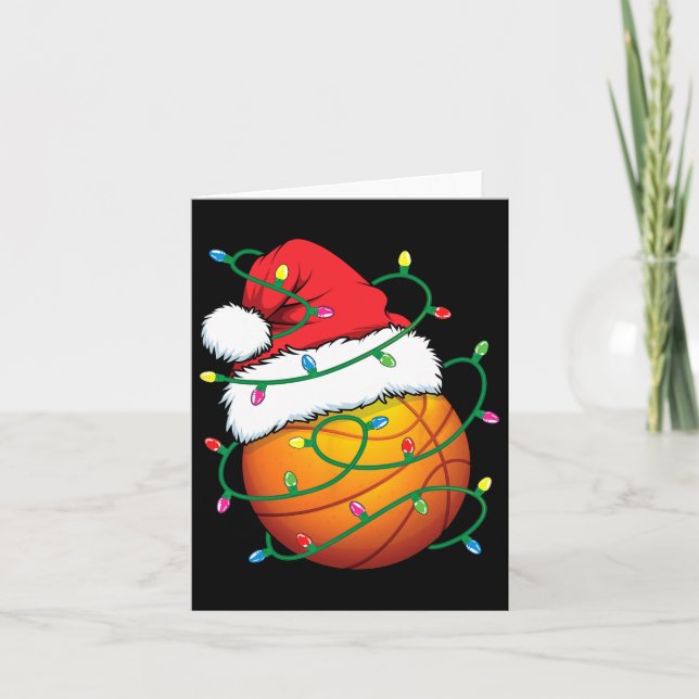 Santa Basketball Sportball Männer Jungen Weihnacht Karte (Vorderseite)