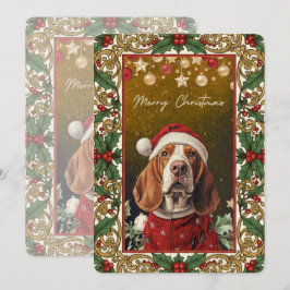 Santa Basset Hound Weihnachten 