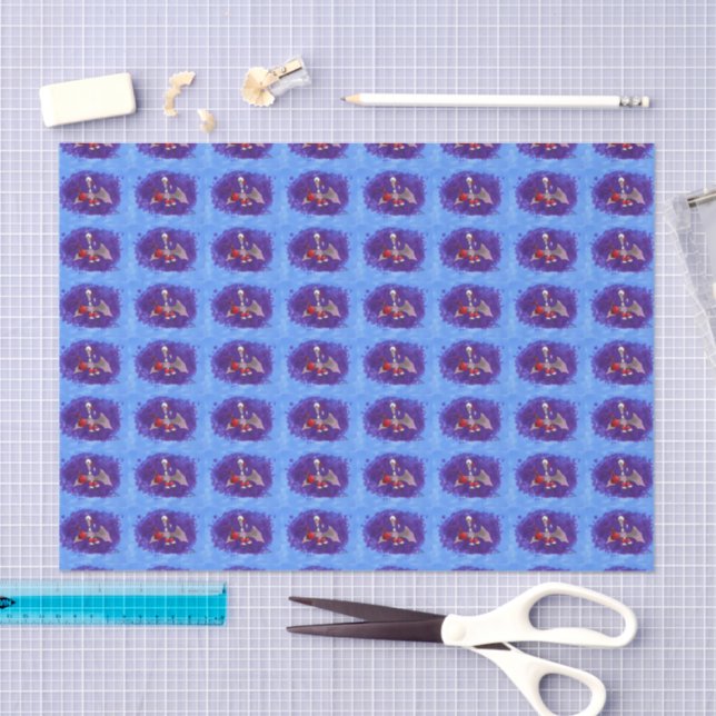 Santa Bat blaues Papiertaschpapier Seidenpapier (Handwerk)
