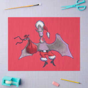 Santa Bat rotes Papierpapier groß Seidenpapier