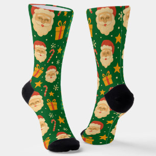 Santa-, Baum- & Freude-Muster Socken