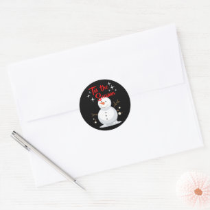 Santa & Baum-Magie – Weihnachts-Sticker & Einladun Runder Aufkleber