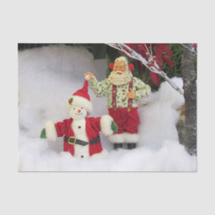 Santa baut ein Snowman-Tissue Seidenpapier