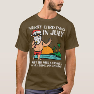 Santa Beach frohe Weihnachten im Juli vergessen Mi T-Shirt