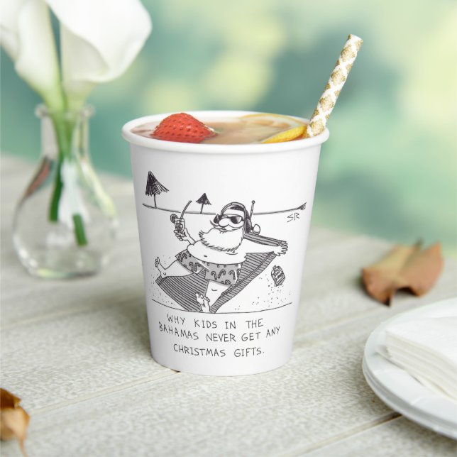 Santa Beach Time paper cups Pappbecher (In Situ)