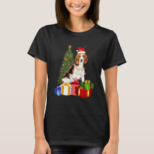 Santa-Beagle-Hund-Weihnachtsbaum-Licht Xmas Hund T-Shirt