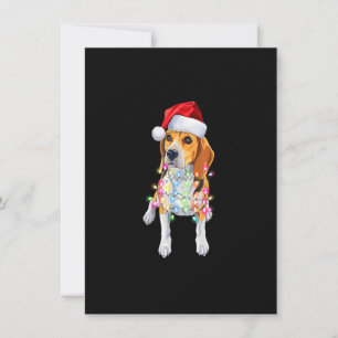Santa Beagle Weihnachtslichter Weihnachtshund-Lieb Einladung