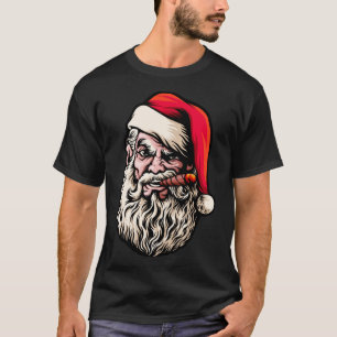 Santa Beard Cigars Funny Smoke Break Weihnachten T-Shirt