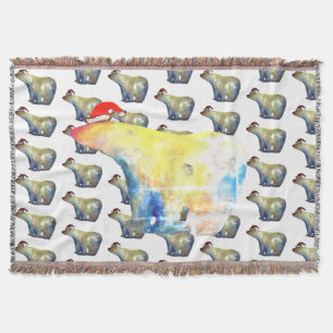 Santa Bears Watercolor Art Decke