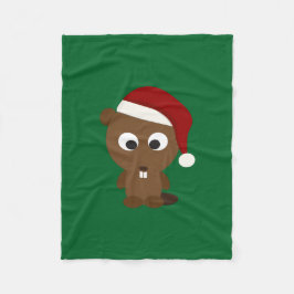 Santa Beaver Fleecedecke