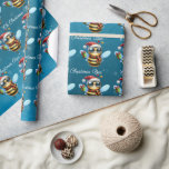 Santa Bee "Oh Christmas Bee" Geschenkpapier<br><div class="desc">Wrap deine Geschenke in diesem speziell erstellten Packpapier von kleinen Bienen in Weihnachtsmannmützen mit der Meldung "Oh Christmas BEE,  Oh Christmas BEE" gekleidet</div>