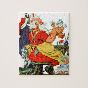 Santa bei der Arbeit Puzzle