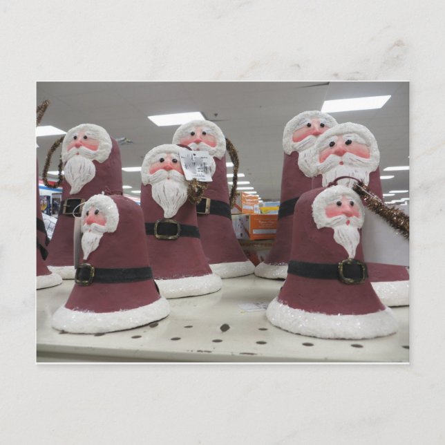 Santa Bells Feiertagspostkarte (Vorderseite)