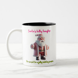 Santa Belly Laughs Zweifarbige Tasse