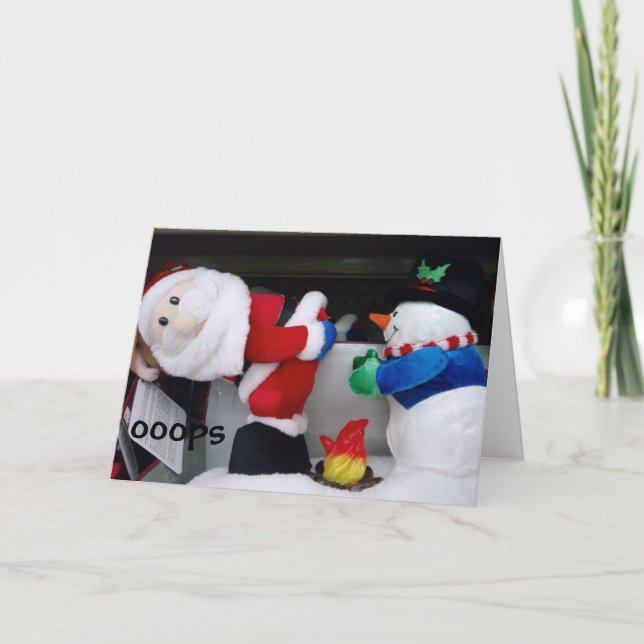 SANTA BENT OVER FIRE - OOPS FEIERTAGSKARTE (Vorderseite)