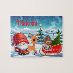 Santa benutzerdefiniertes Kindername-Puzzle Puzzle