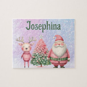 Santa benutzerdefiniertes Kindername-Puzzle Puzzle