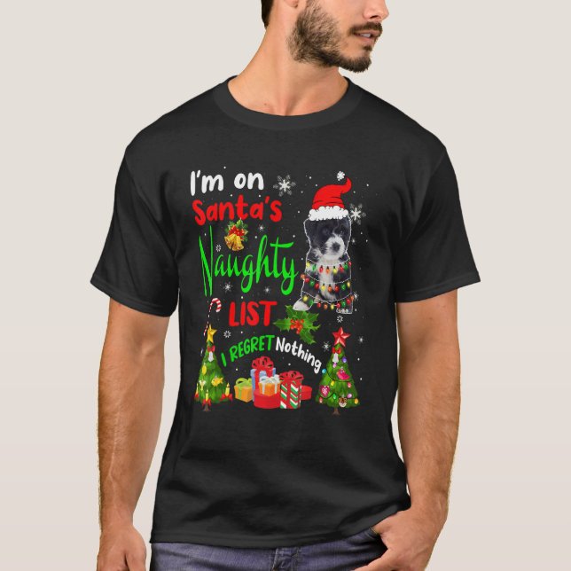 Santa Bernedoodle Ich bin auf der schmutzigen List T-Shirt (Vorderseite)