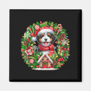 Santa Bernedoodle Weihnachtsblumen Besitzer Ki Magnet