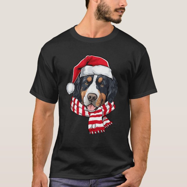 Santa Bernese Weihnachtsweih Hund Lover Men Wom T-Shirt (Vorderseite)