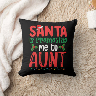 Santa bewirbt mich zur Tante Familienweihnachten Kissen