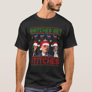 Santa Biden Funny Snitches erhalten Sticks Weihnac T-Shirt