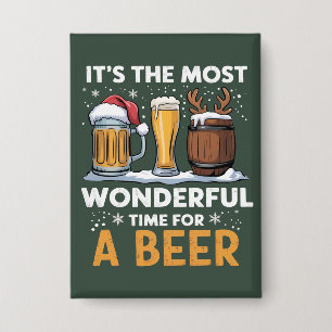 Santa-Bier-Weihnachtsfeier-Trinken-Familie-Geschen Button