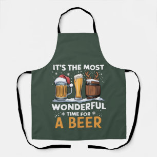 Santa-Bier-Weihnachtsfeier-Trinken-Familie-Geschen Schürze