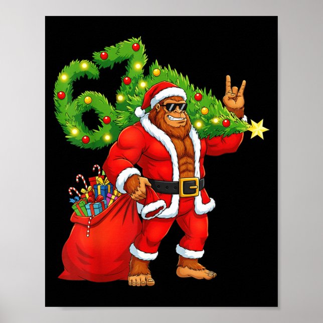 Santa Bigfoot 67 Meme Funny Six Seven Christmas Ho Poster (Vorne)