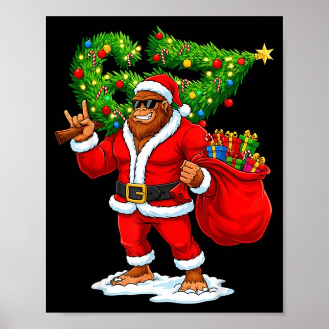 Santa Bigfoot 67 Meme Funny Six Seven Christmas Ho Poster (Vorne)