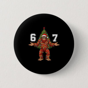 Santa Bigfoot 67 Weihnachtsbaum Xmas Lichter Lusti Button
