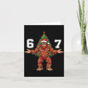 Santa Bigfoot 67 Weihnachtsbaum Xmas Lichter Lusti Karte