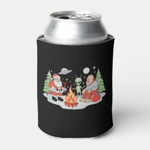 Santa Bigfoot Alien Lagerfeuer Weihnachten Urlaub Dosenkühler