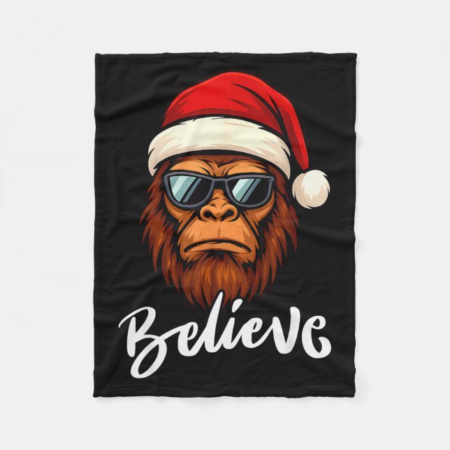 Santa Bigfoot Christmas Funny Sasquatch Believe Xm Fleecedecke (Vorderseite)