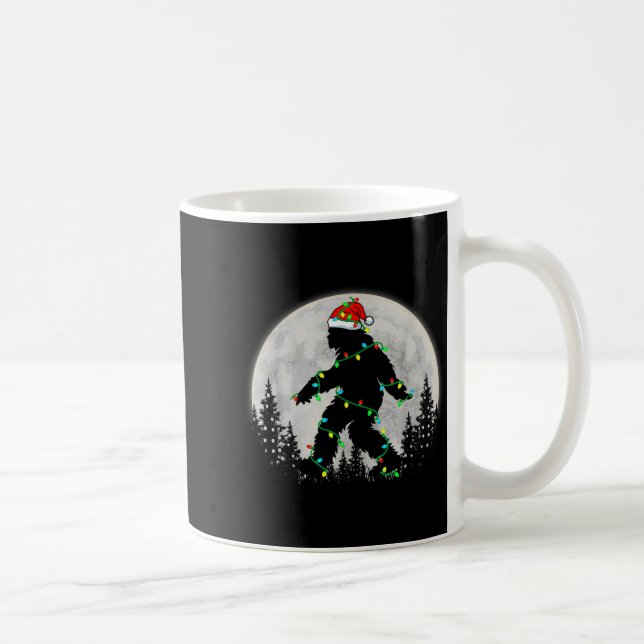Santa Bigfoot Christmas Lights Rock Funny Sasquatc Kaffeetasse (Rechts)