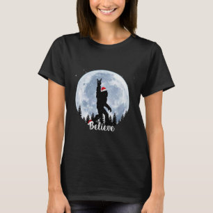 Santa Bigfoot Christmas Rock Roll Sasquatch Glauv T-Shirt