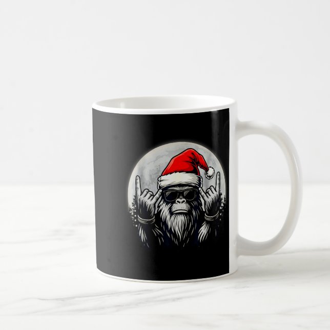 Santa Bigfoot Christmas Tree Xmas Lights Funny Sas Kaffeetasse (Rechts)
