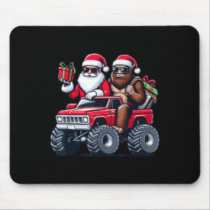 Santa Bigfoot Riding Monster Truck Weihnachtsgesch Mousepad