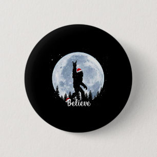 Santa Bigfoot Weihnachten Rock Roll Sasquatch Glau Button