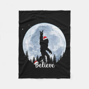 Santa Bigfoot Weihnachten Rock Roll Sasquatch Glau Fleecedecke
