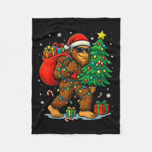 Santa Bigfoot Weihnachtsbaum Lichter Xmas Jungen M Fleecedecke